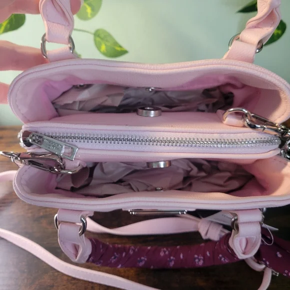 Madden Girl Pink Satchel Handbag Scarf Detail Faux Leather NWT Womens - Picture 5 of 8